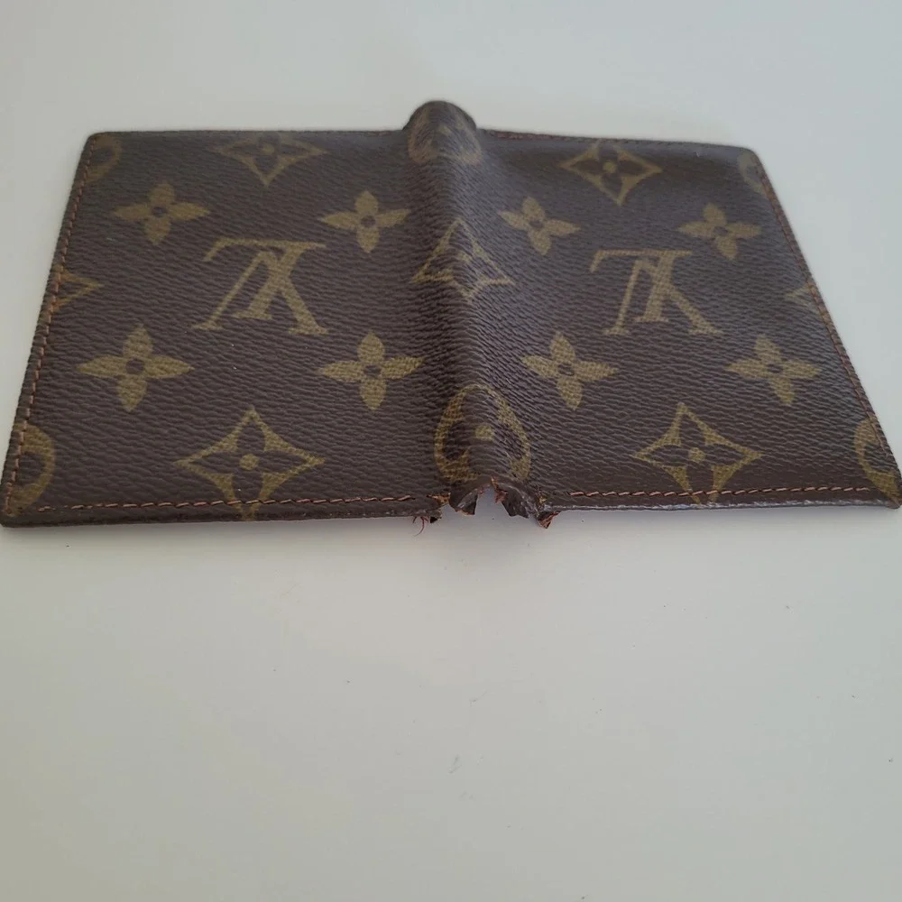 Louis Vuitton Vintage Monogram Bifold Wallet Brown Canvas Made in France 841